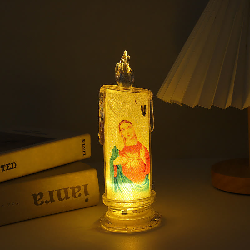 AMUSOUL Classic Holy Family Decorative Candle -A Luminary of Faith and Devotion