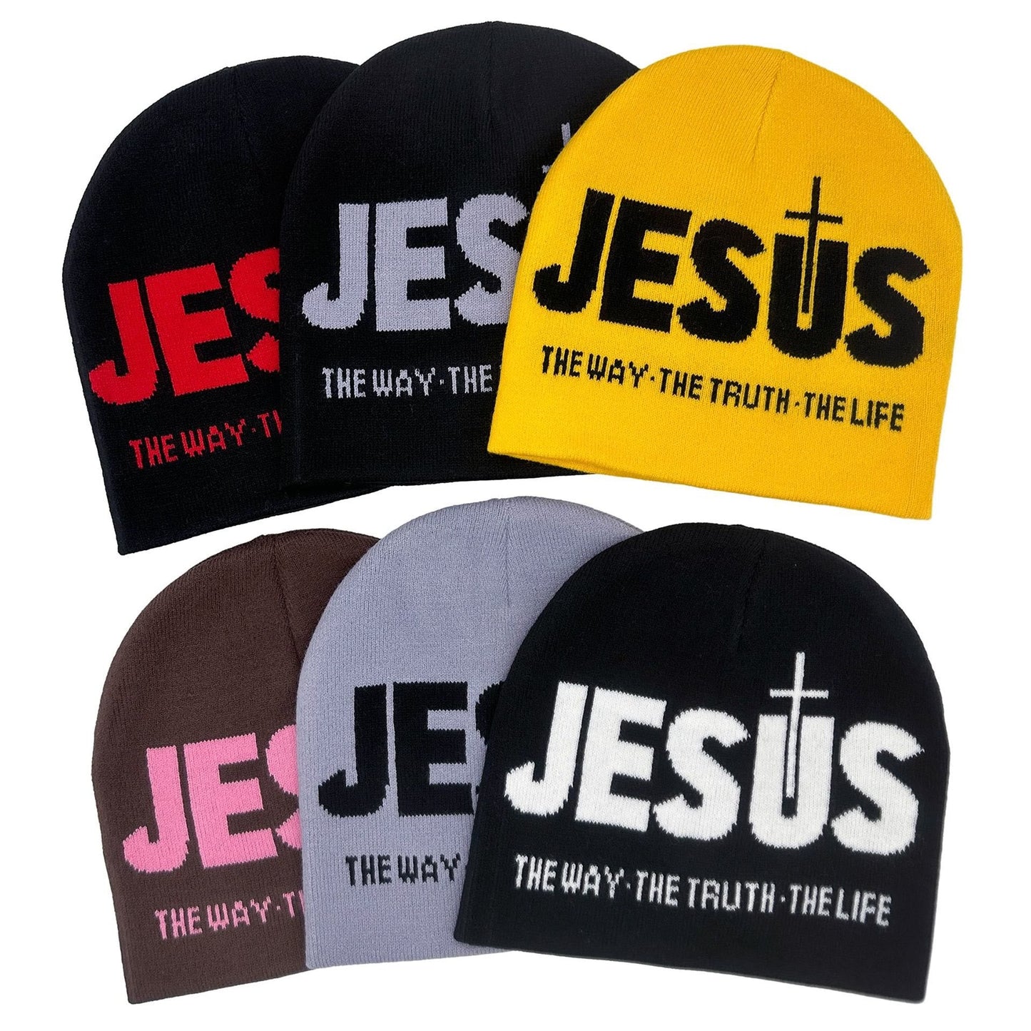 AMUSOUL JESUS Jacquard Autumn/Winter Outdoor Cycling Knit Hat