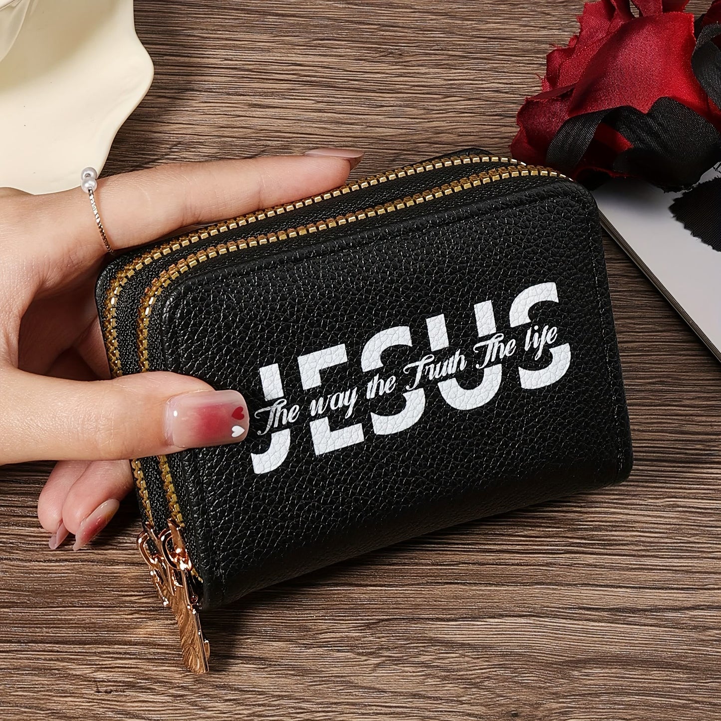 AMUSOUL Jesus Leather Wallet Collection: Elegant Faith