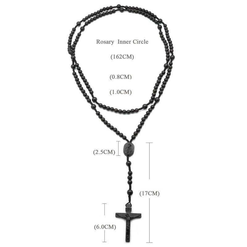 AMUSOUL Olive Wood Beads Fifteen Decade Praying Rosary of the Blessed