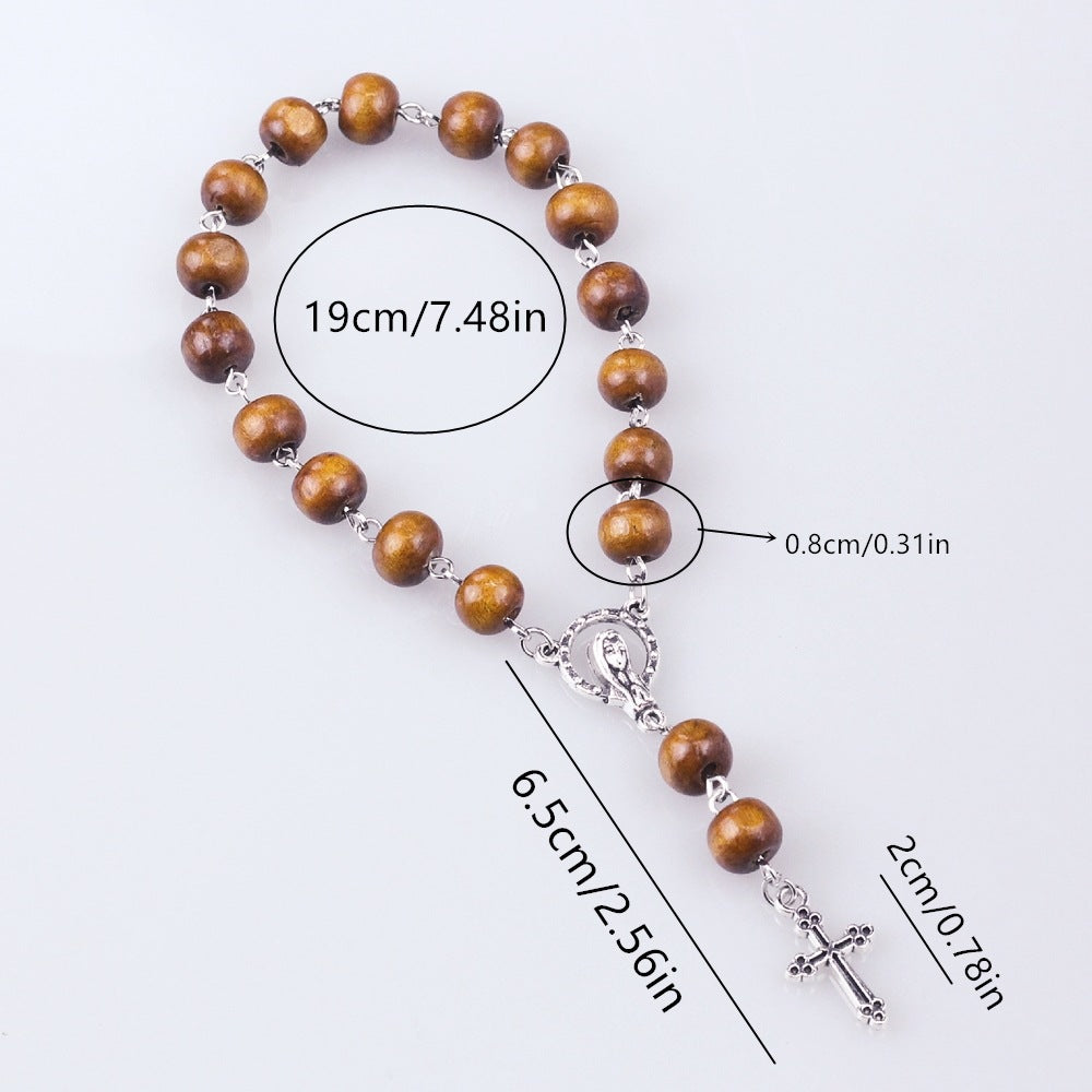 AMUSOUL Crucifix Pine Beads Baptism/Prayer Strings
