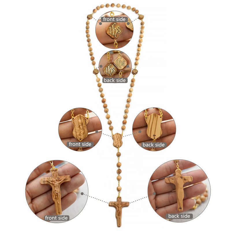 AMUSOUL Quality Handmade Olive/Rosewood/Ebony Beads Prayer Rosary