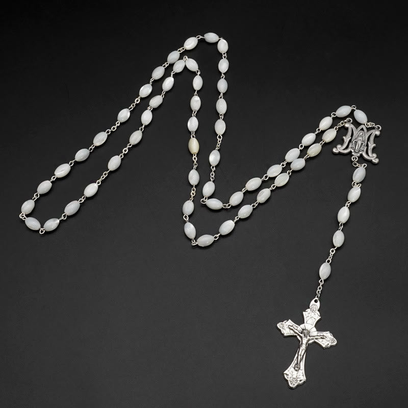 AMUSOUL Blessed Virgin Mary: Catholic Mother-of-Pearl Rosary