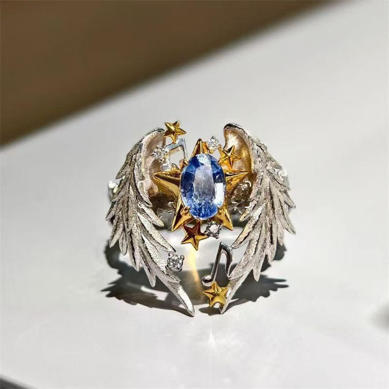 Vintage Angel Wings & Bethlehem Star Ring