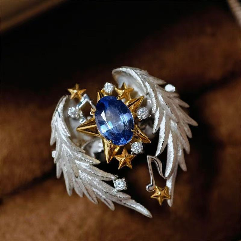 Vintage Angel Wings & Bethlehem Star Ring