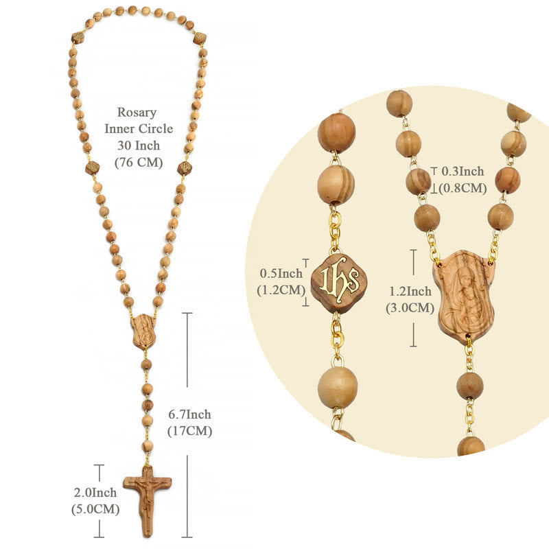 AMUSOUL Quality Handmade Olive/Rosewood/Ebony Beads Prayer Rosary