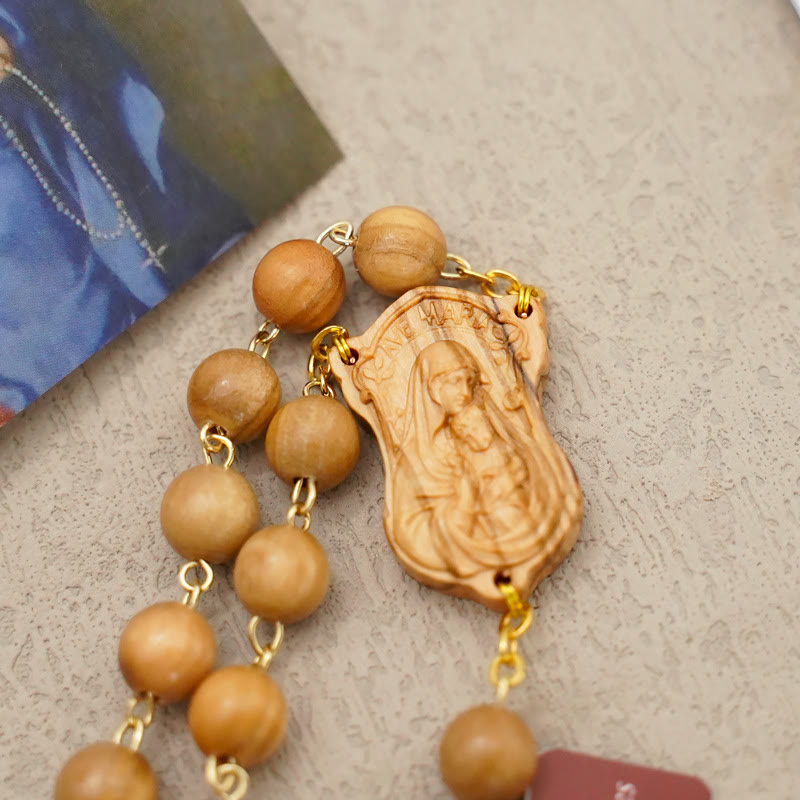 AMUSOUL Quality Handmade Olive/Rosewood/Ebony Beads Prayer Rosary
