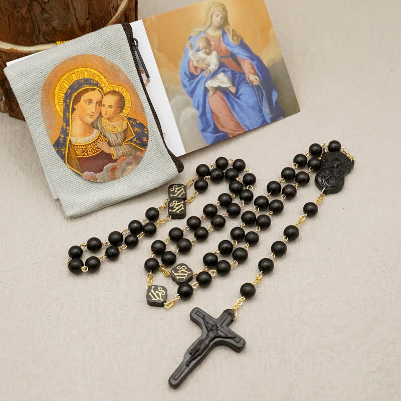 AMUSOUL Quality Handmade Olive/Rosewood/Ebony Beads Prayer Rosary