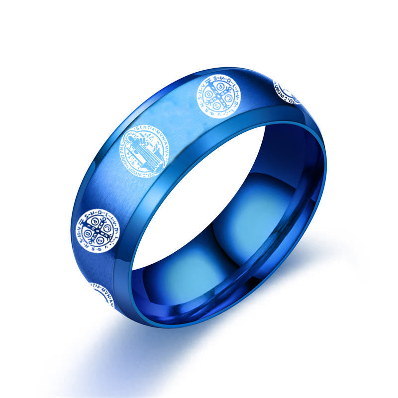 AMUSOUL Religion St. Benedict Titanium Ring