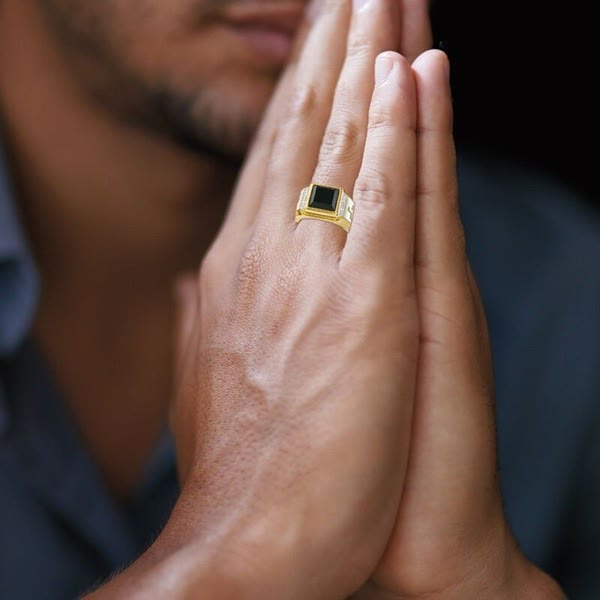 AMUSOUL Faith Two Tone Plated Cross Ring - With God All Things Are Possible