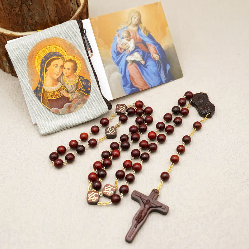 AMUSOUL Quality Handmade Olive/Rosewood/Ebony Beads Prayer Rosary