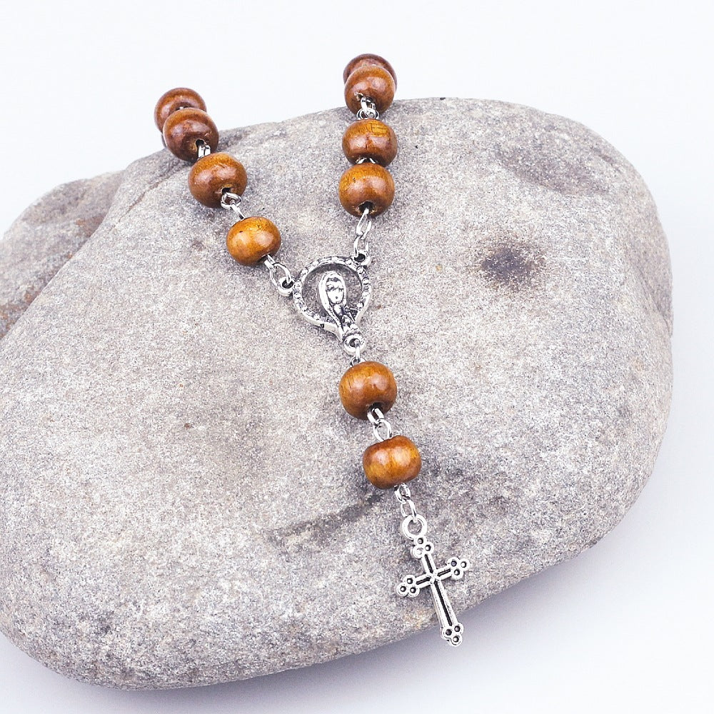 AMUSOUL Crucifix Pine Beads Baptism/Prayer Strings