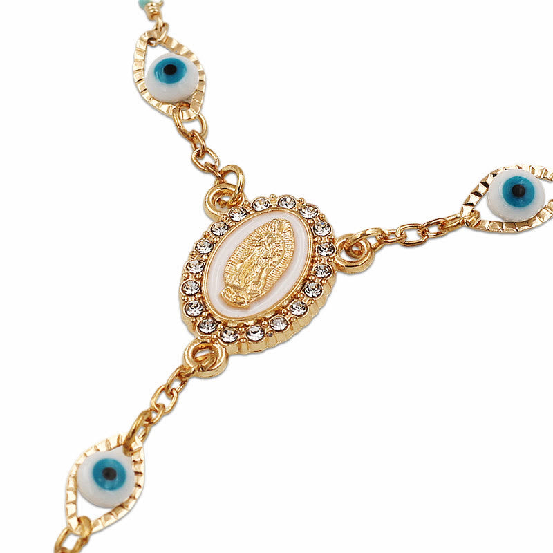 AMUSOUL Our Lady of the Cross Bracelet/Car Rosary for Rearview Mirror