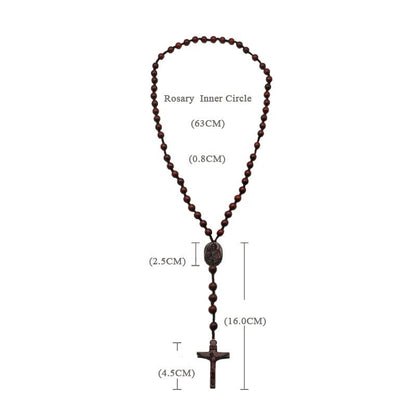 AMUSOUL Olive Wood Beads Crucifix Prayer Rosary