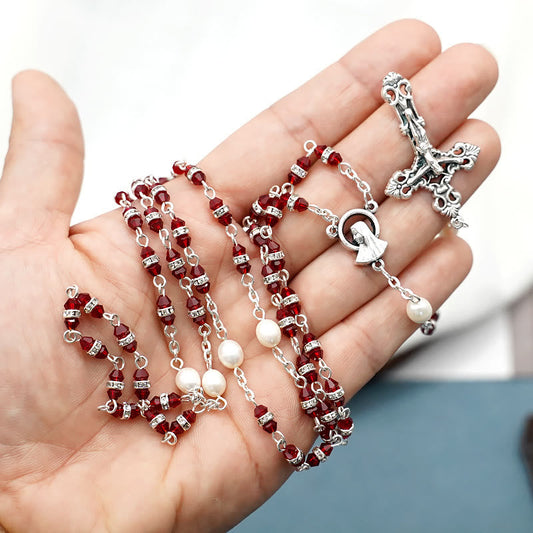 AMUSOUL  Alloy & Crystal Prayer Single Decade Rosary