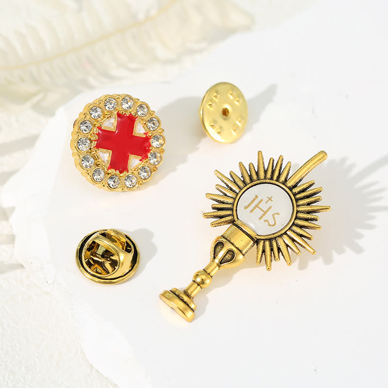 AMUSOUL  4pcs/set Retro Fresh Style Anti-exposure Pin Fashion Religion Brooch