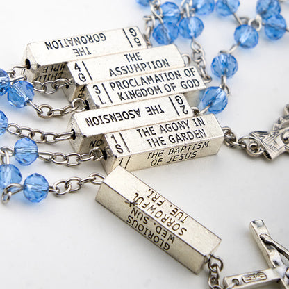 AMUSOUL The Mysteries Rosary Engraved Mystery Bar