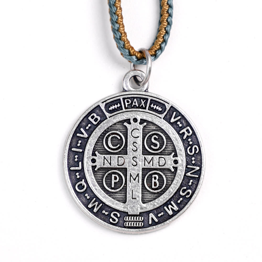 AMUSOUL Olive Wood Saint Benedict Medal Decade Rosary