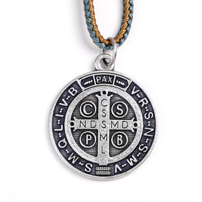 AMUSOUL Olive Wood Saint Benedict Medal Decade Rosary