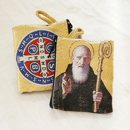 AMUSOUL Retro Classic Style Holy Saint Icon Cotton Double-sided Pattern Jewelry Pouches