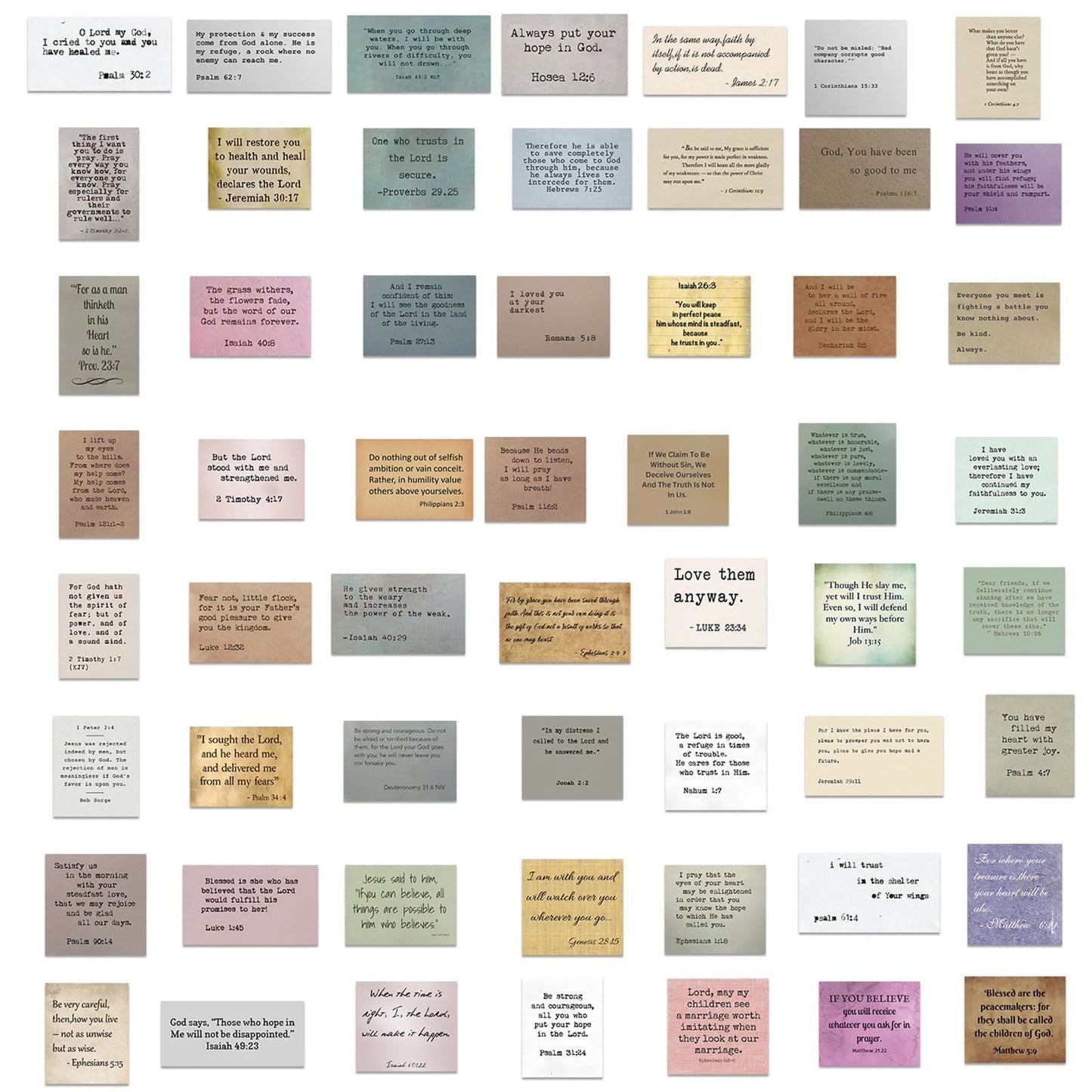 AMUSOUL Classic Religious Bible Inspiring Quotes Blessed Faith Stickers