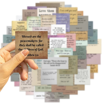 AMUSOUL Classic Religious Bible Inspiring Quotes Blessed Faith Stickers