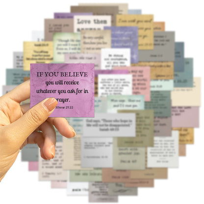 AMUSOUL Classic Religious Bible Inspiring Quotes Blessed Faith Stickers