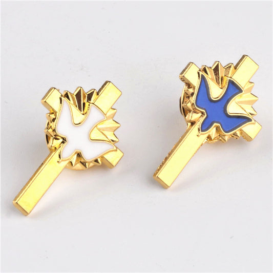 AMUSOUL  4pcs/set Retro Style Holy Spirit Cross Anti-exposure Pin Fashion Religion Brooch