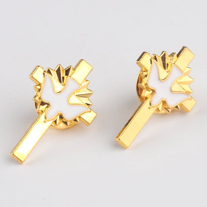 AMUSOUL  4pcs/set Retro Style Holy Spirit Cross Anti-exposure Pin Fashion Religion Brooch