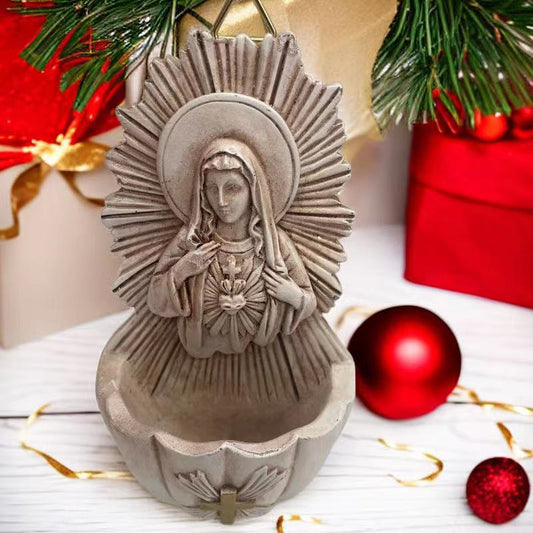 AMUSOUL  Retro Sculptural Style Immaculate Heart of Mary Resin Storage Box
