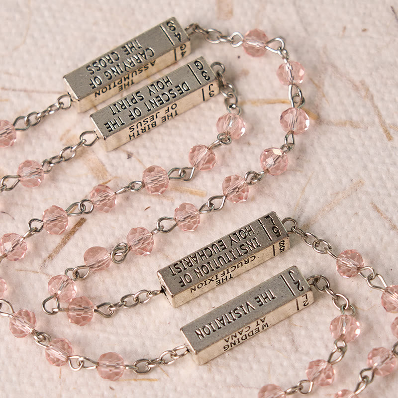 AMUSOUL The Mysteries Rosary Engraved Mystery Bar