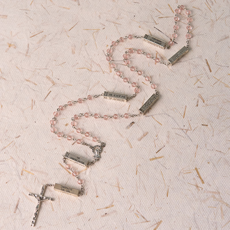 AMUSOUL The Mysteries Rosary Engraved Mystery Bar