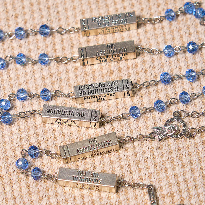 AMUSOUL The Mysteries Rosary Engraved Mystery Bar
