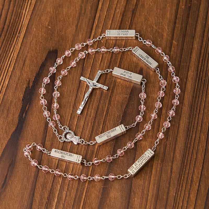 AMUSOUL The Mysteries Rosary Engraved Mystery Bar