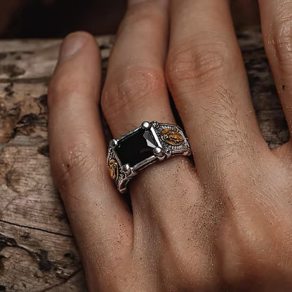 AMUSOUL Modern Style Miraculous Medal Blessed Faith Adjustable Ring
