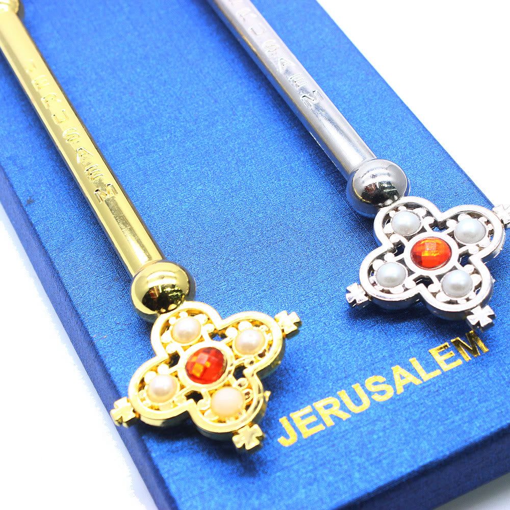 AMUSOUL Classic Style Jerusalem Devine Faith Blessing Hand Cross