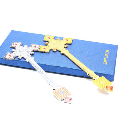 AMUSOUL  Classic Style Jerusalem Cross-Shaped Regal Blessing Hand Cross
