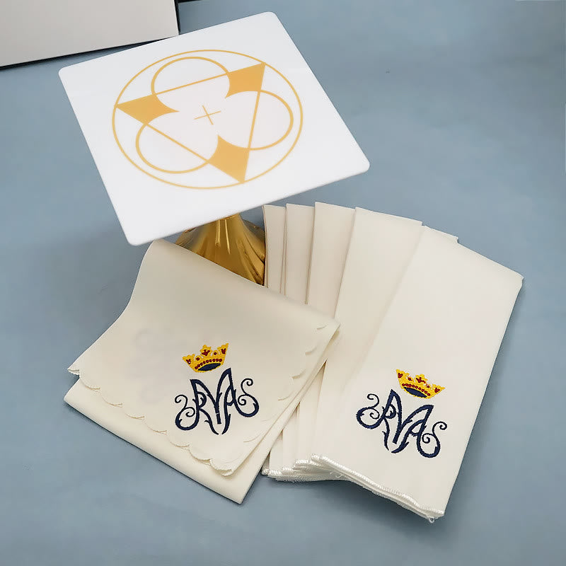 AMUSOUL  Classic Style Divine Our Lady's Crown Altar Linen Set