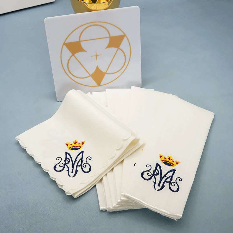 AMUSOUL  Classic Style Divine Our Lady's Crown Altar Linen Set