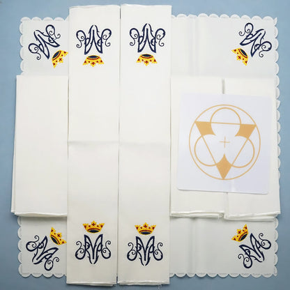 AMUSOUL  Classic Style Divine Our Lady's Crown Altar Linen Set