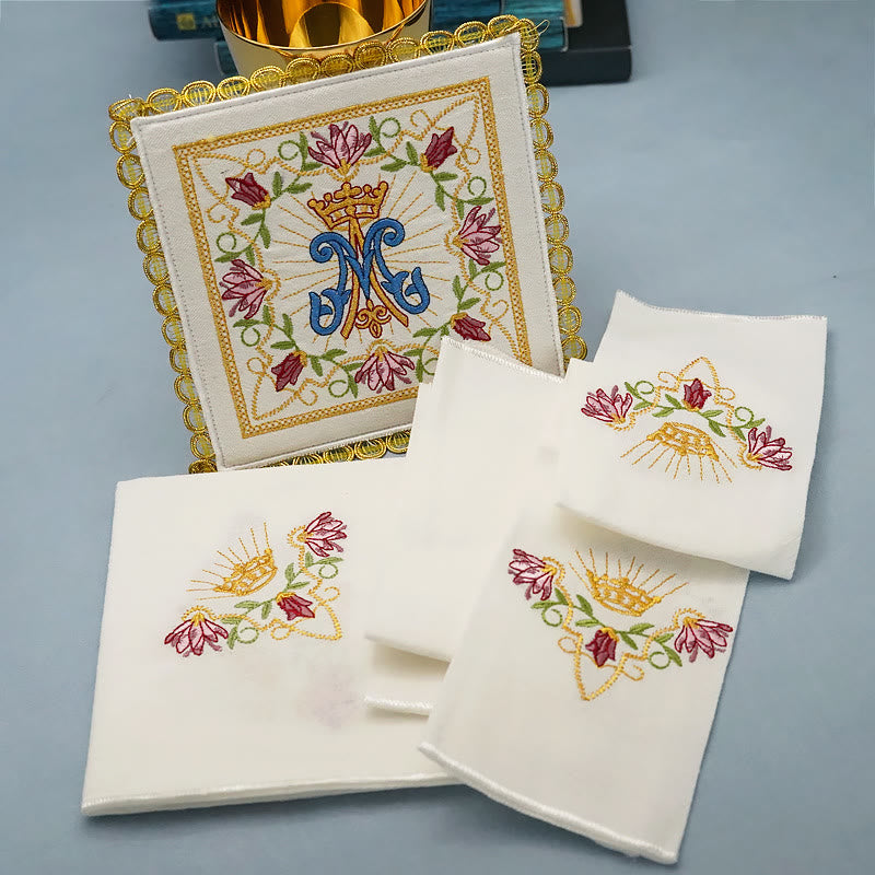 AMUSOUL  Classic Style Marian Floral Grace Altar Linen Set