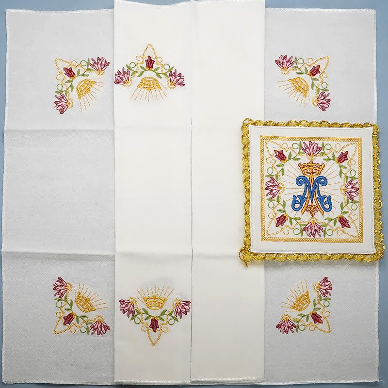 AMUSOUL  Classic Style Marian Floral Grace Altar Linen Set