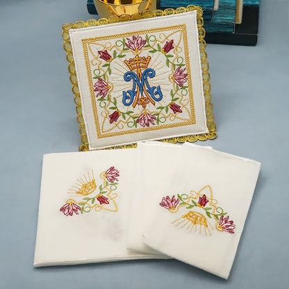 AMUSOUL  Classic Style Marian Floral Grace Altar Linen Set