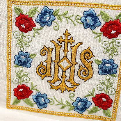 AMUSOUL  Classic Style Sacred IHS Floral Devotion Altar Linen Set