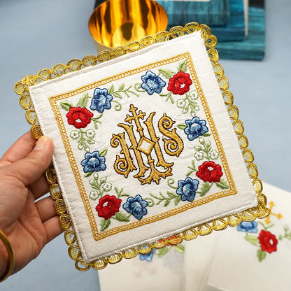 AMUSOUL  Classic Style Sacred IHS Floral Devotion Altar Linen Set