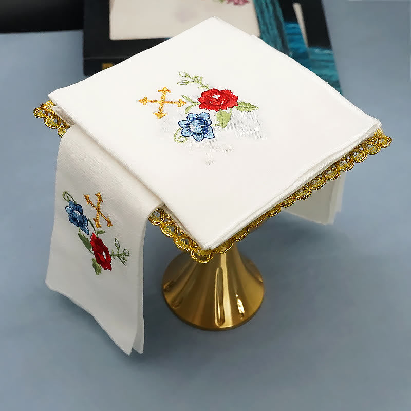 AMUSOUL  Classic Style Sacred IHS Floral Devotion Altar Linen Set