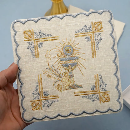 AMUSOUL  Classic Style Chalice Veil and Purificator Set Religious Altar Linen Set