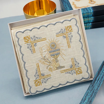 AMUSOUL  Classic Style Chalice Veil and Purificator Set Religious Altar Linen Set