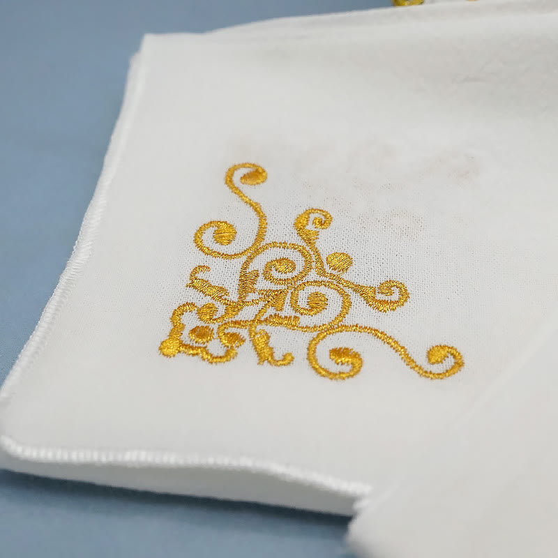 AMUSOUL Classic Style Golden Grace Chalice Veil & Purificator Set Religious Altar Linen Set