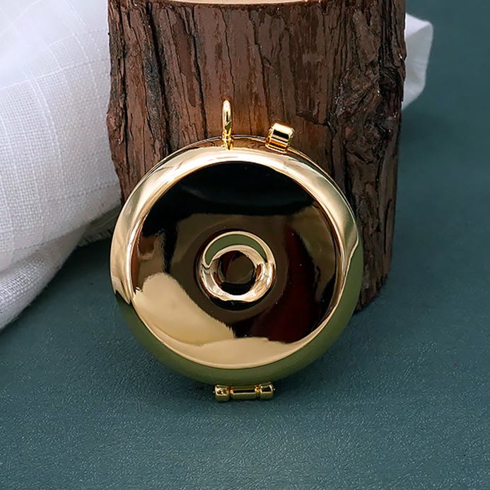 AMUSOUL  Gold-Plated Pyx with Fish and Anchor Design – Portable and Elegant Eucharistic Holder